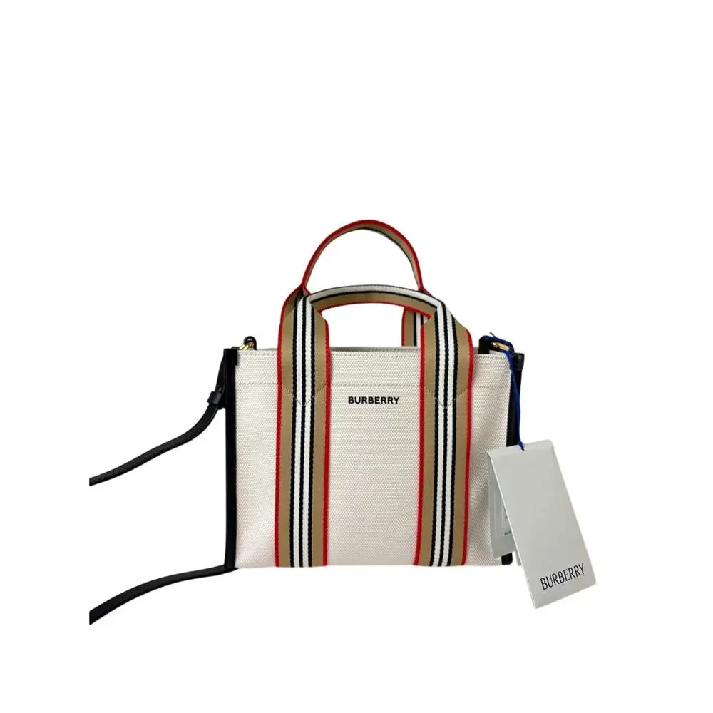 Burberry Striped Canvas Tote crossbody Bag